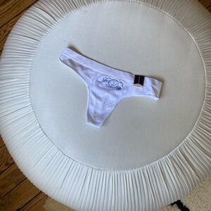 Rhinestone “I Do” White Bridal Thong Underwear